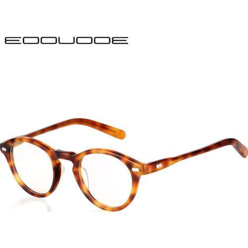 Acetate Optical Glasses Frame Men Vintage Round Eyeglasses Myopia Prescription Glasses Women Eyewear Oculos grau