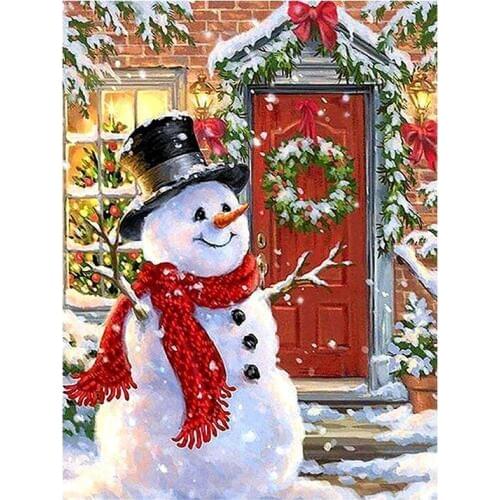 DIY cartoon Snowman Diamond Painting Full Mosaic Christmas gift Sticking Drill Cross Embroidery 5D simple Home Decoration