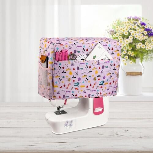 Household Oxford Cloth Sewing Machine Dust Covers With Storage Pocket Accessory Organizer Dust Cover For Sewing Machine