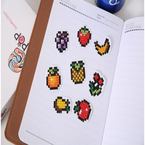 DIY Fruiit Kids Round Diamond Painting Stickers Full Drill Diamond Painting Kits Embroidery Cross Stitch Manual DIY Tools