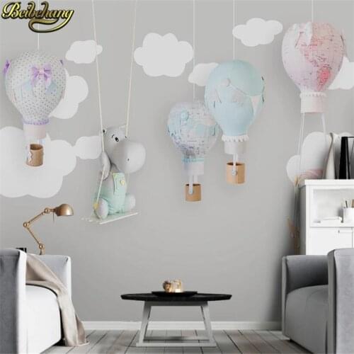 Beibehang Custom Cartoon animal balloon wallpapers for children room background photo murals wallpaper for bedroom walls mural