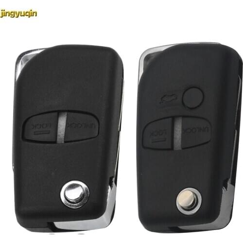 Jingyuqin Remote Flip Car Key Case Shell for Mitsubishi Pajero Sport Outlander Grandis New ASX LANCER-EX Uncut Blade 2/3 Button