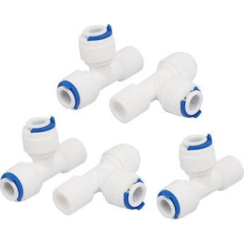 M12 Male Thread 1/4" Tube T Shaped Quick Connector 5pcs for RO Water System