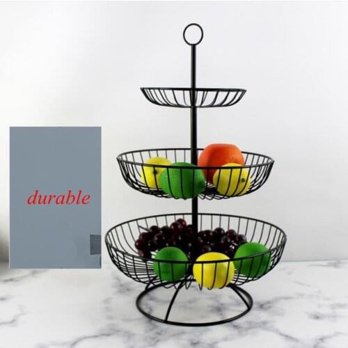 Metal Wire Counters Fruit Storage Basket Bowl Rack Stand for Snacks Dining Room Living Room Table Organizer