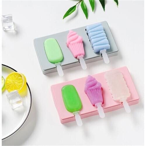 Sunway Cute ice cream mold with lid Silicone Homemade Popsicle mold handmade DIY ice-sucker mouldIce Cream Mold Makers Silicone