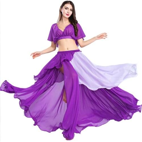 2021 high quality sexy belly dance costume set belly dance wear belly dancing training practice clothes Dancing Top skirt-ZH8811