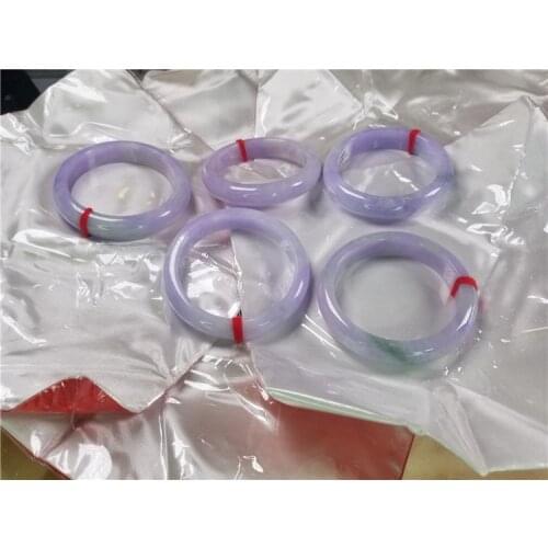 Natural Send Certificate Pure Myanmar Emerald A Grade Ice Purple 54-62mm Female Elegant Princess Bracelet Send Mom to Girlfriend