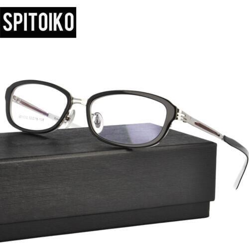 SPITOIKO Eyeglasses Acetate Frame With Metal Temple Full Rim Optical Frame Myopia Spectacles Eyewear 5030