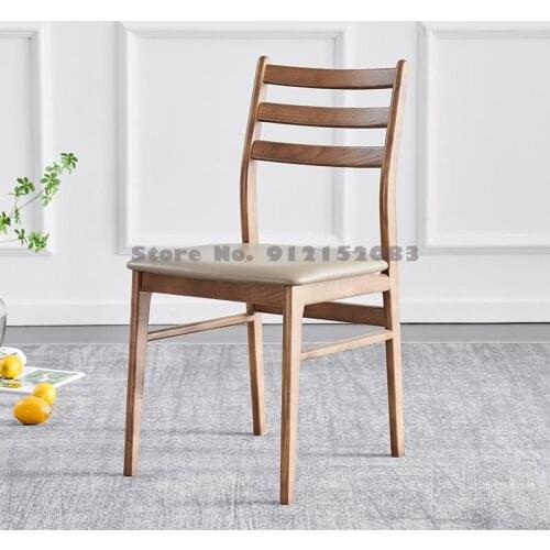 Nordic solid wood dining chair modern minimalist makeup lounge chair backrest chair dining chair environmental protection desk
