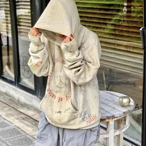 Kanye Demon Angel Graffiti Sweatshirt Hoodies Sweatshirts Women Sweatshirts Harajuku Oversized Pullovers Sweatshirts For Women