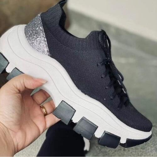 YSHUNIJ Large size womens shoes 2021 autumn new cloth breathable front tie single shoes low-help womens casual sneakers