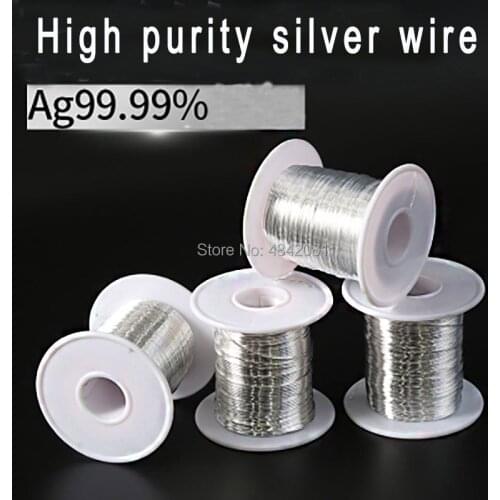 0.03mm-3mm 1M/lot IC-Ag99.99% Superfine High-purity silver and silver wire for the laboratory test experiments 4N