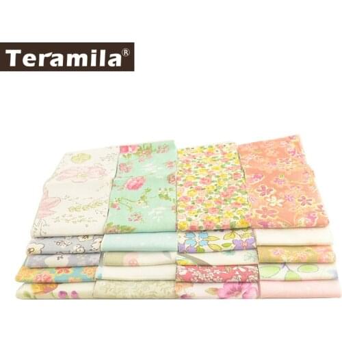 Teramila Flowers Design 100% Cotton Twill Fabric Telas Patchwork Tissu 5x50CM/pcs Jelly Roll Strip DIY Quilts Home Textile