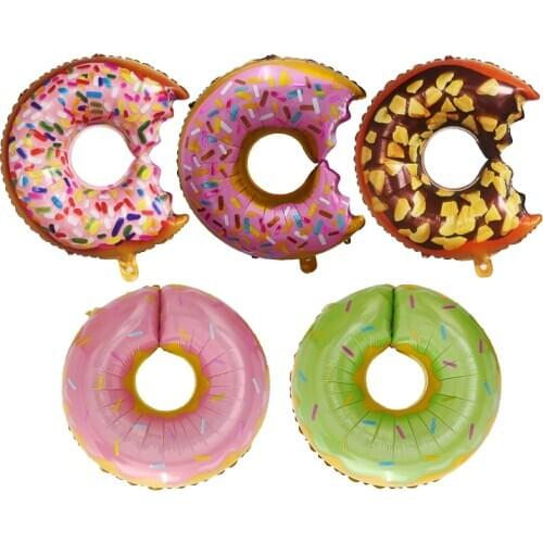 1pc colorful Dount balloon kids Birthday Party Decorations Kids Donut Grow Up Helium Foil Balloons 1st Birthday Two Sweet Globos