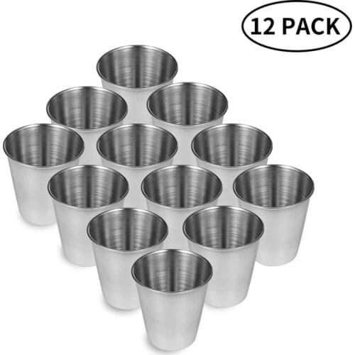 12 Pcs 70ml New Stainless Steel Metal Beer Cup Wine Cups Coffee Tumbler Tea Milk Mugs for Home Outdoor Travel