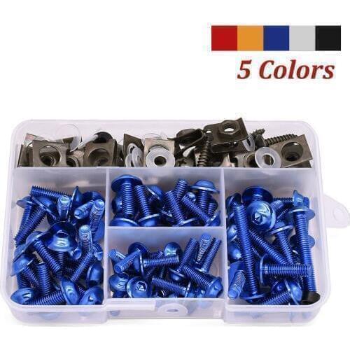 175PCS For Kawasaki VERSYS 650 ZG1000 ZRX 1100 1200 ZX11 Universal Motorcycle Fairing Body Bolts Kit Fastener Clips Screw Nuts