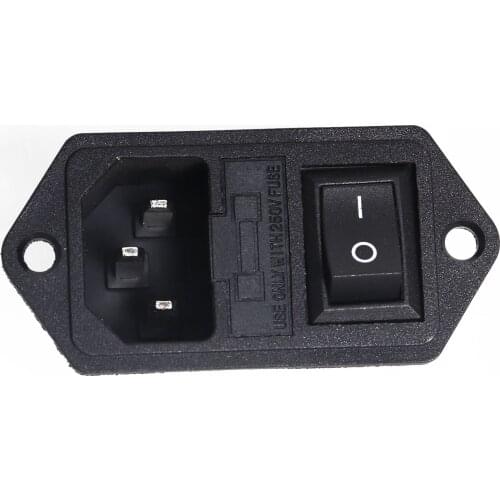 10A 250V 2-pin Socket for Household Appliances and AC Power Socket with Screw Hole Switch Insurance