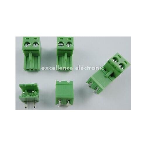 50 Pcs 5.08mm Pitch Right Angle 2 pin 2 way Screw Terminal Block Plug Connector