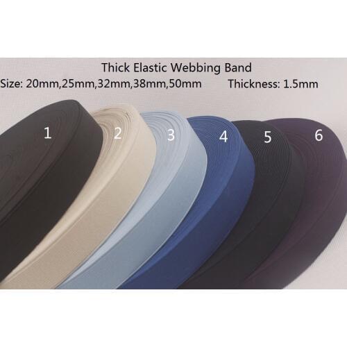 25mm wide 10 yards a lot thick strenth high quality elastic webbing band For DIY Sewing Clothes( Black,Beige,Blue,Purple)