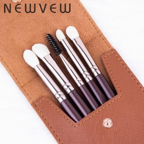 5 pcs Set Makeup Brush Set for Eyes Eye Cosmetics Eye Shadow makeup brush soft bristles set with PU bag