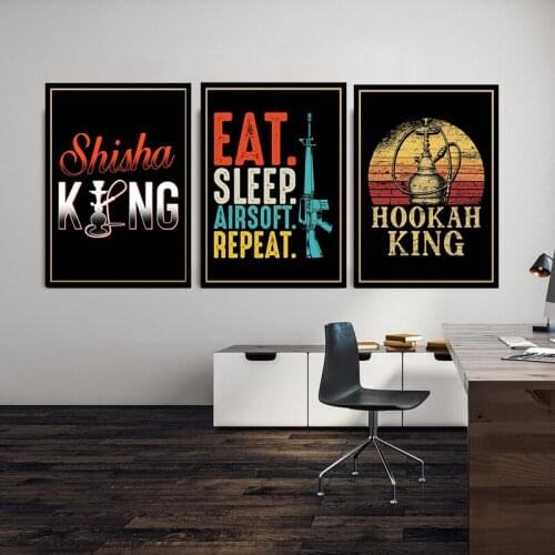 Abstract Eat Sleep Airsoft Repeat Motivational Quote Modern Posters And Prints Wall Art Canvas Painting Oil Painting Decor Home