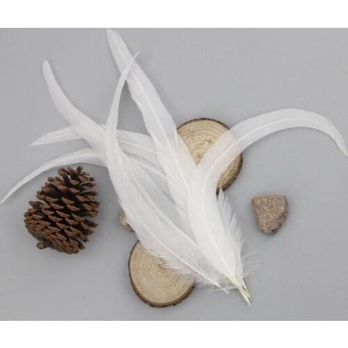 40-45cm Rooster feathers bleached chicken feather crafts white fethers plumes for wedding party decoration Diy accessories