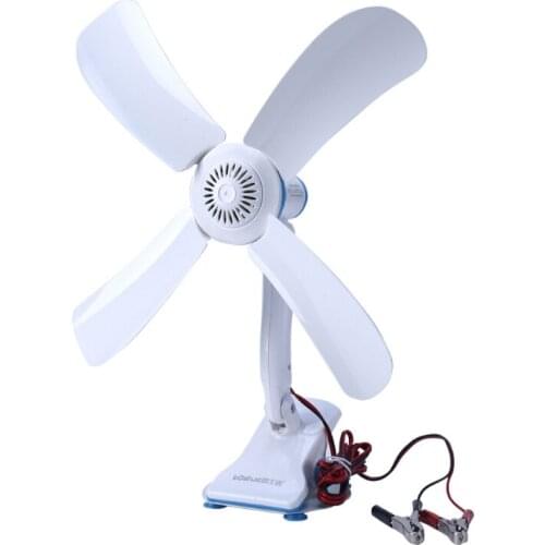 16.5inch 12V 8W Silent Ceiling Fan One Speed Quiet Clip On Fan Desk Fan for Camping Tent Outdoor Car SUV Home Bedroom