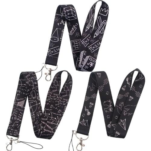 ER112 Mathematical Formula Painting Art KeyChain Lanyard Neck Strap For Phone Key ID Card Creative Lanyard For Kid Student