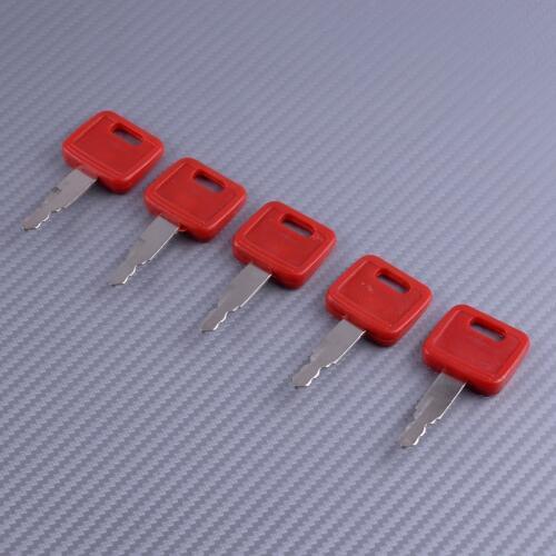 DWCX 5PCS Car Auto Excavator Key Red Fit for John Deere Hitachi H800 Case Dozer Fiat New Holland