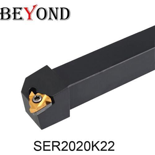 BEYOND SER SER2020K22 SEL 2020K16 External Threading Turning tool holder 20mm lathe cutter 16ER 22ER Carbide inserts CNC SER2020