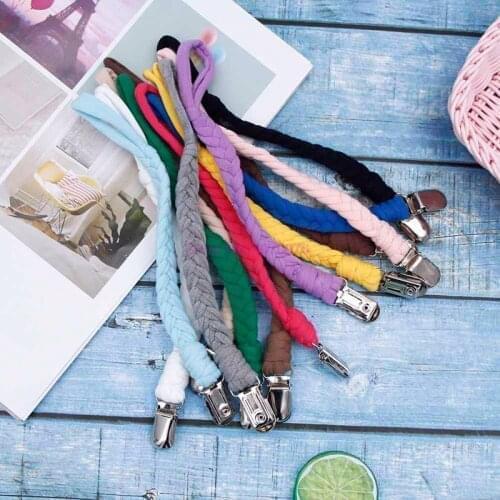 DHL 100set 4pcs/set Pacifier Clips Chain Clip Pacifier Holder Braided Clip Nipple Holder Soother Chain