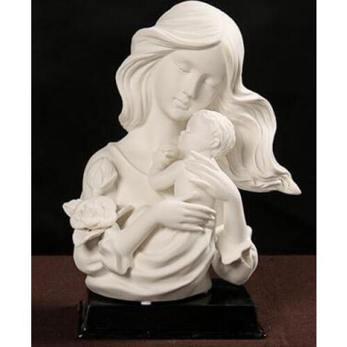 European Fashion in White Porcelain Mothers Day Gifts Handicraft Home Decoration Mother and Child Feelings Design Figure Statue