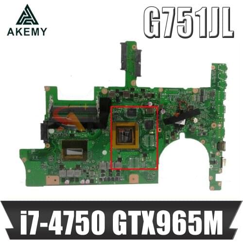 G751JL with i7-4750 CPU GTX965M motherboard REV2.0 For ASUS G751J G751JL Laptop mainboard Tested free shipping 90NB0890-R02000