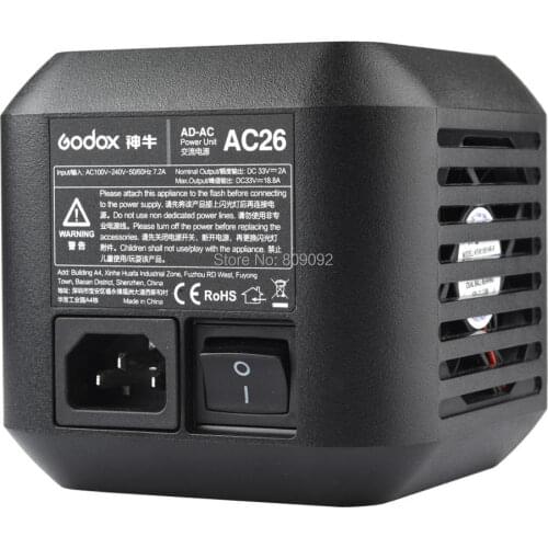 Godox AC-26 AC Power Unit Source Adapter with Cable for AD600B AD600BM AD600M AD600