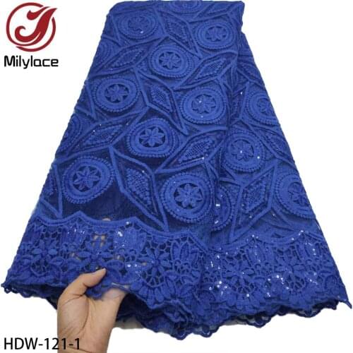Hot Sale African Lace Embroidery Fabric 2021 High Quality French Sequins Tulle Lace Fabric for Nigerian Party Wedding HDW-121