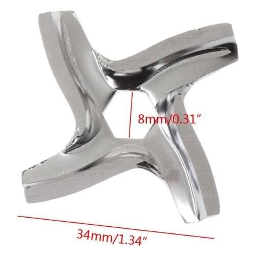 J0PE 3PCS Stainless Steel Metal Meat Grinder Parts 4 Blade Hexagon Mincer Knife