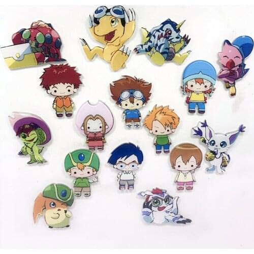 3D Digimon WarGreymon Agumon Gabumon Palmon Tentomon Piyomon Digital DNA Evolution refect quality acrylic fridge magnets