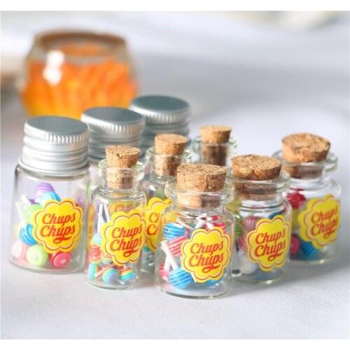 Dollhouse Miniature Kitchen Food Play Model Shooting Props Mini Canned Lollipop DIY Accessories Dolls Accessories