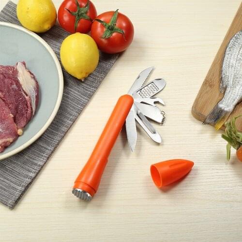 All-In-One Multifunctional Meat Tenderizer Manual Lemon Juicer Grater Stainless Steel Kitchen Gadget