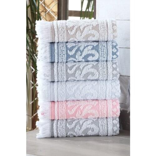 3d Rigging Jacquard Fringed 6'lı 50x90 cm Hand And Face Towel Set