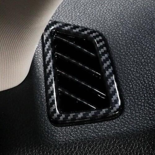 For Kia Seltos 2019 2020 Carbon Fiber Dashboard Air Conditioner Cover Trim AC Decoration Frame Interior Accessories Car Styling