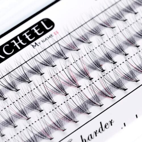 Red & Black Mixing Color 10D Cluster Premade Fan 0.05mm C Curl Natural Thick Flase Eyelashes