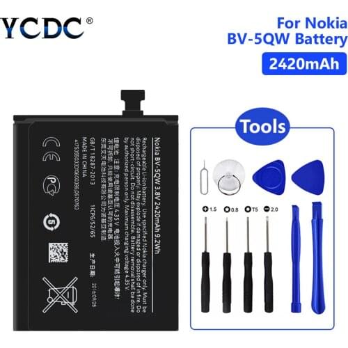 Newest 2420mAh BV-5QW Battery Use for Nokia Lumia 930 929 929+ RM927 BV 5QW BV5QW Smartphone Batteries With Tools