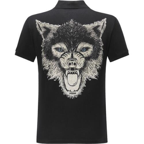 2020 New SHADAO Street Casual Polo Shirt Men 3D Printing Wolf Embroidered Cotton Polo Shirt Men PP Short Sleeve Sports Top