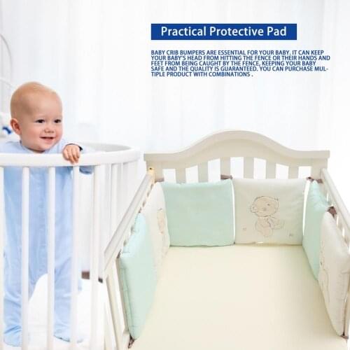 Baby Crib Liner Comfortable Infant Bed Cushion Protective Pad Three Little Bears Soft Comfortable Practical Protective Pad