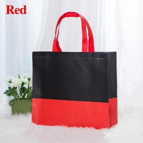 Portable Reusable Shopping Bag Large Folding Tote Grocery Non-Woven Double Color Convenient Storage Handbag Eco Friendly Bags