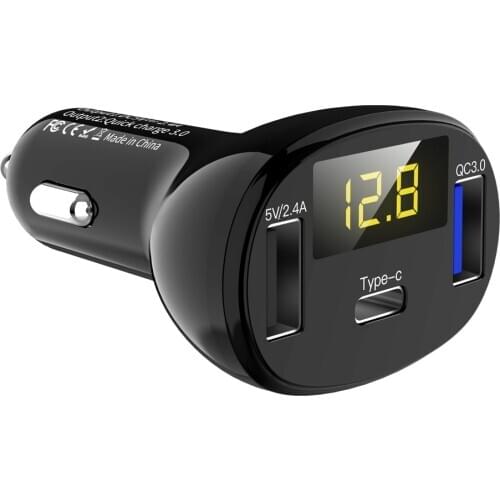 QC3.0 QC Type C PD DC 12V USB Type Mult Volt Voltage Meter Monitor Dual USB Digital Voltmeter Display for Fast Quick Car Charger