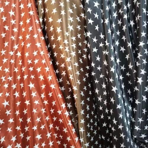 DIY Sewing Satin Fabric Soft Craft Sateen Tilda Lining Silky Star Printed