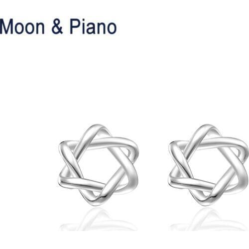 925 Sterling Silver Hexagram Stud Earrings For Lady 2018 New Fashion Birthday Gift Trendy Jewelry For Women To Go To Party