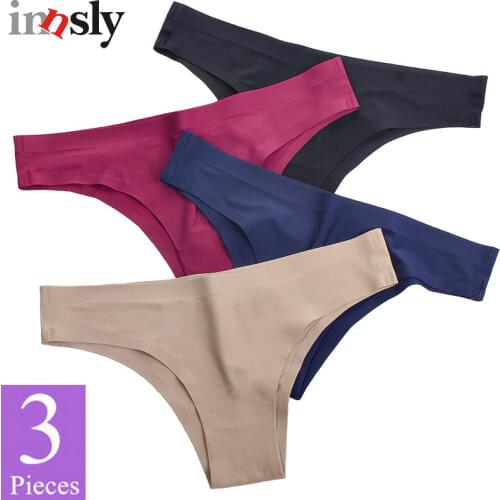 3 Pieces/Set Underwear Women Panties Seamless Big Size Low Rise Sexy Female Ice Silk Bikini Briefs Solid Cotton Crotch T-Back